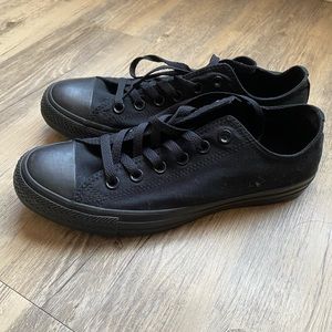 Women’s Size 9 Black Monochrome Converse Shoes, Low-top